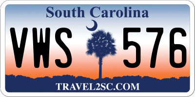 SC license plate VWS576