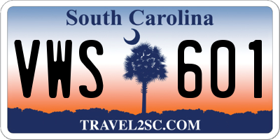 SC license plate VWS601