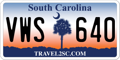 SC license plate VWS640