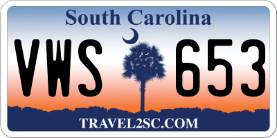 SC license plate VWS653