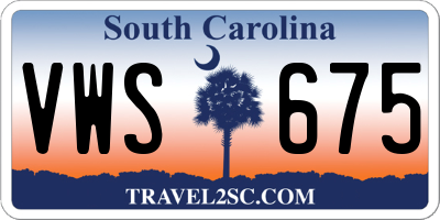 SC license plate VWS675