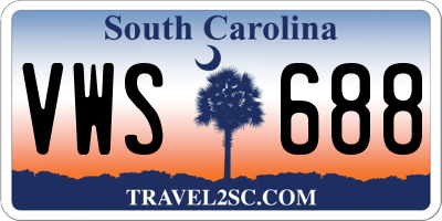 SC license plate VWS688
