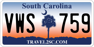 SC license plate VWS759