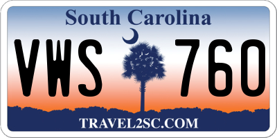 SC license plate VWS760