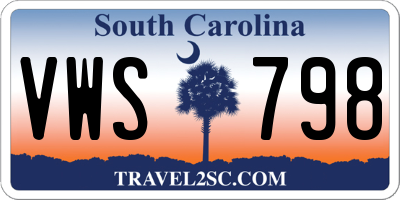 SC license plate VWS798