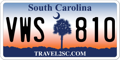 SC license plate VWS810