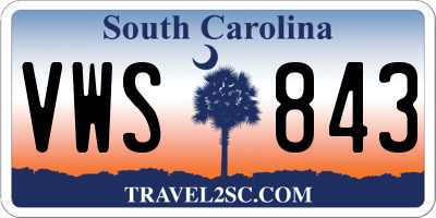 SC license plate VWS843