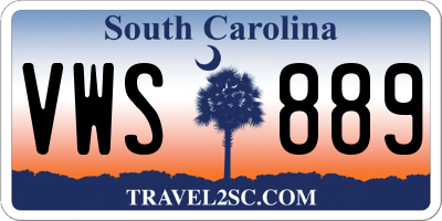 SC license plate VWS889