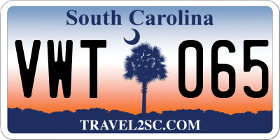 SC license plate VWT065
