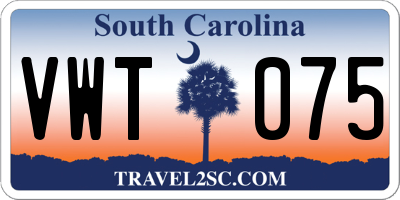 SC license plate VWT075