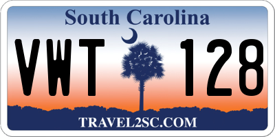 SC license plate VWT128