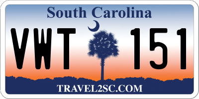 SC license plate VWT151