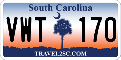 SC license plate VWT170