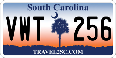 SC license plate VWT256