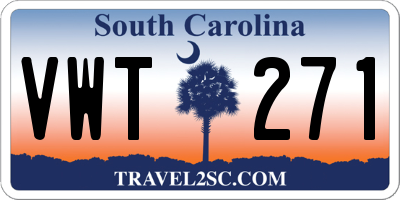 SC license plate VWT271
