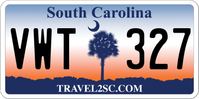 SC license plate VWT327