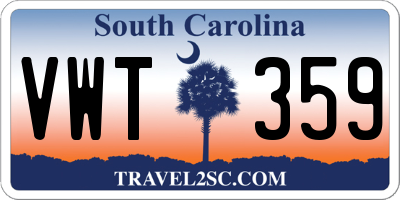 SC license plate VWT359