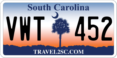 SC license plate VWT452