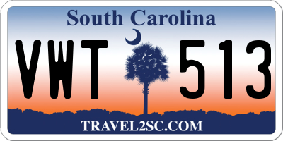 SC license plate VWT513