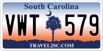 SC license plate VWT579
