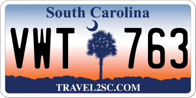 SC license plate VWT763