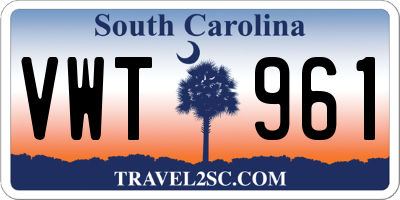 SC license plate VWT961