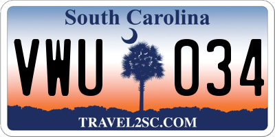 SC license plate VWU034