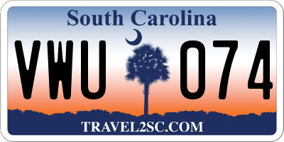 SC license plate VWU074