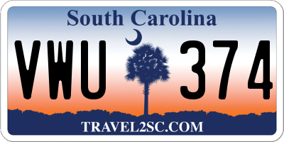 SC license plate VWU374