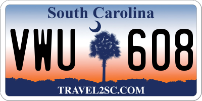 SC license plate VWU608