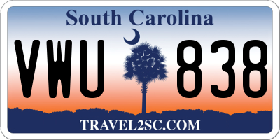 SC license plate VWU838