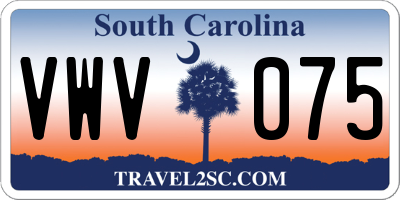 SC license plate VWV075