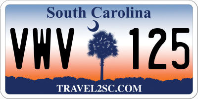 SC license plate VWV125