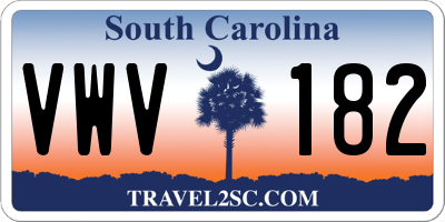 SC license plate VWV182