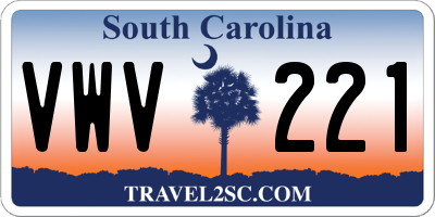 SC license plate VWV221