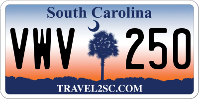 SC license plate VWV250