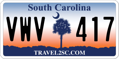 SC license plate VWV417