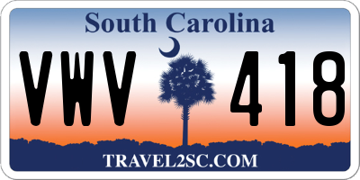 SC license plate VWV418