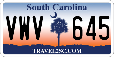 SC license plate VWV645