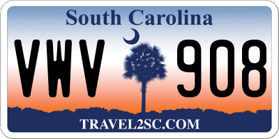 SC license plate VWV908