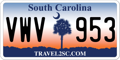 SC license plate VWV953