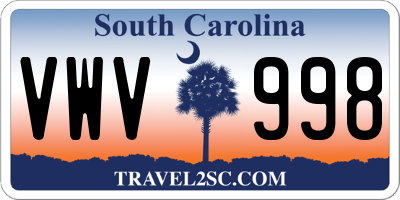 SC license plate VWV998