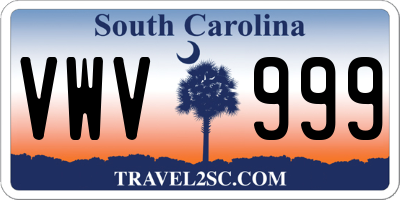 SC license plate VWV999