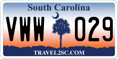 SC license plate VWW029