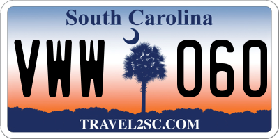 SC license plate VWW060