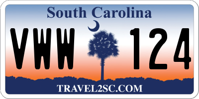 SC license plate VWW124