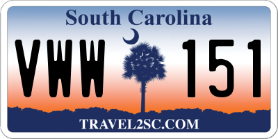 SC license plate VWW151
