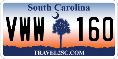 SC license plate VWW160