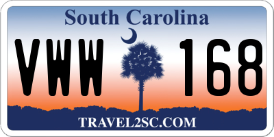 SC license plate VWW168