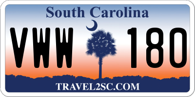 SC license plate VWW180